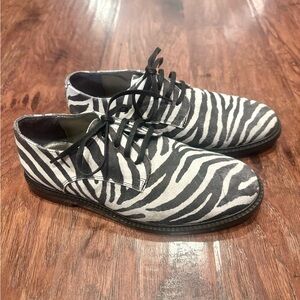 Bonpoint Black and White Zebra Print Kids Dress Shoes Unisex Size 1